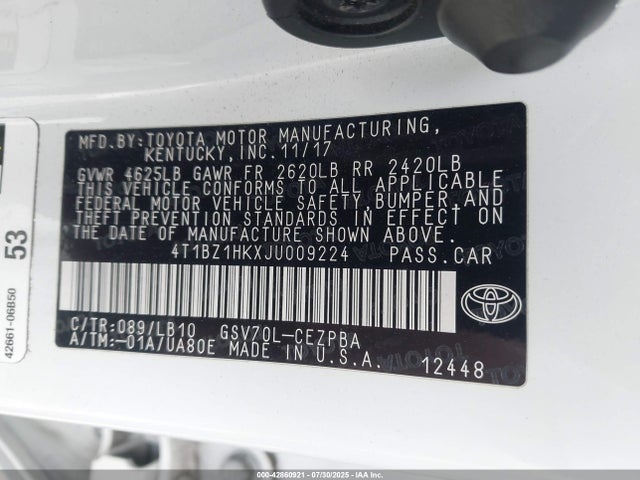 4T1BZ1HKXJU009224 Toyota 2gr-fks