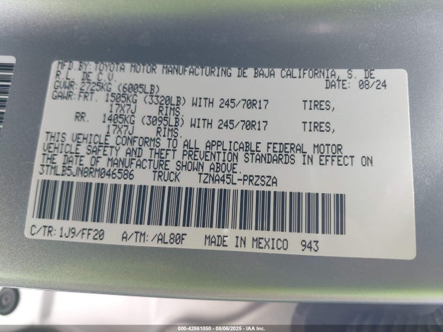 3TMLB5JN8RM046586 Toyota t24a-fts