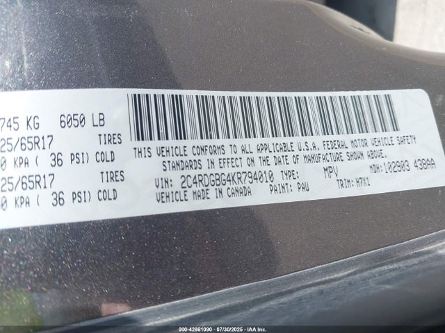 Dodge Grand Caravan 2019 2C4RDGBG4KR794010 Image 9