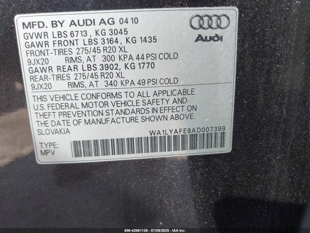 2010 AUDI Q7 WA1LYAFE9AD007399 Photo 8