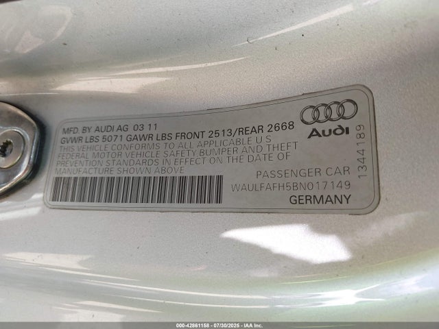 2011 AUDI A5 WAULFAFH5BN017149 Photo 8