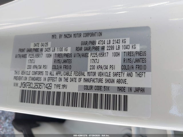 Mazda py 2025 JM3KFBCL2S0671429 Image 9