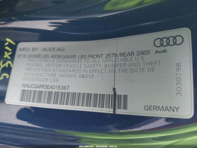 2014 AUDI S5 WAUCGAFR3EA015367 Photo 8