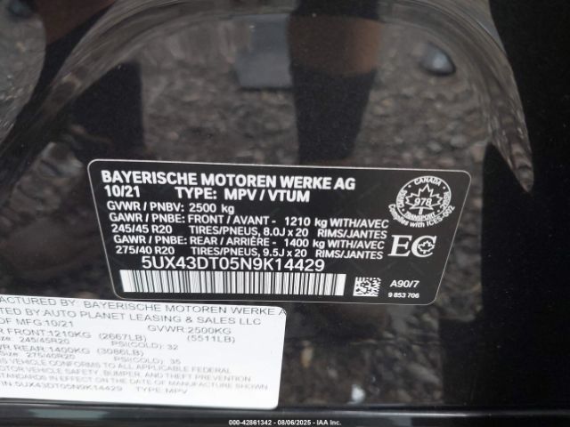 2022 BMW X4 5UX43DT05N9K14429 Photo 8