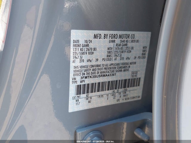 Ford 2024 2024 3FMTK3SU5RMA43361 Image 9