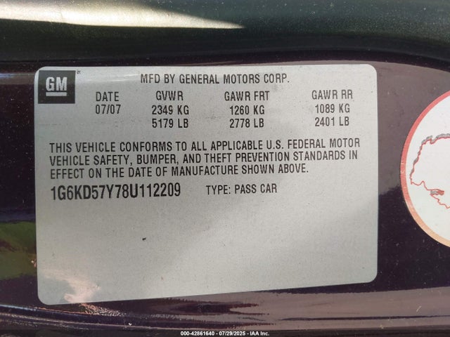 2008 CADILLAC DTS 1G6KD57Y78U112209 Photo 8