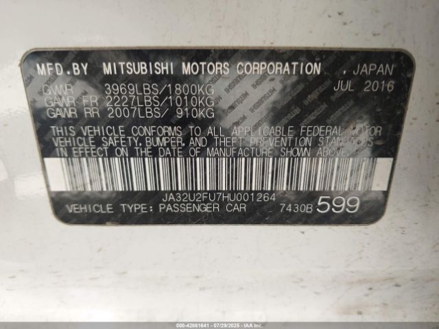 2017 MITSUBISHI LANCER JA32U2FU7HU001264 Photo 8