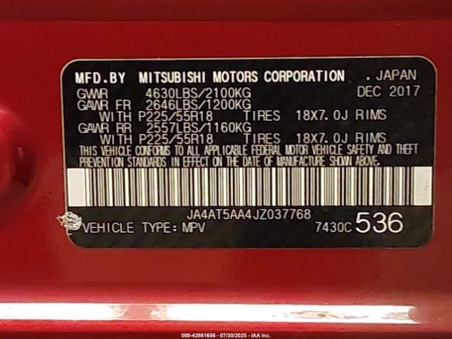 2018 MITSUBISHI ECLIPSE CROSS JA4AT5AA4JZ037768 Photo 8