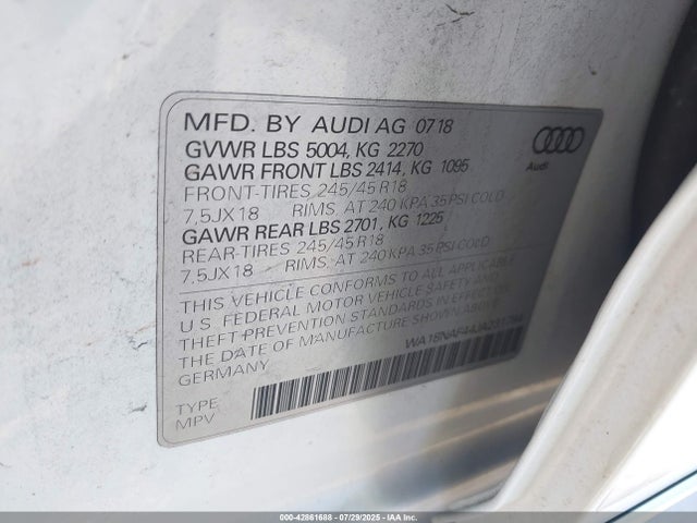 2018 AUDI A4 ALLROAD WA18NAF44JA231784 Photo 8