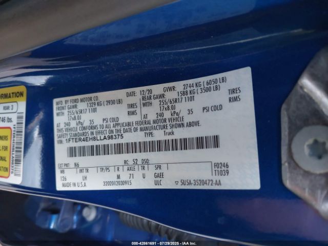 2020 FORD RANGER 1FTER4EH8LLA98375 Photo 8