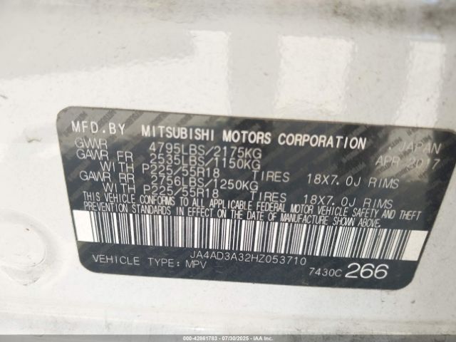 2017 MITSUBISHI OUTLANDER JA4AD3A32HZ053710 Photo 8