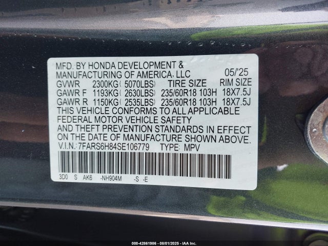 Honda lfc3 2025 7FARS6H84SE106779 Image 9
