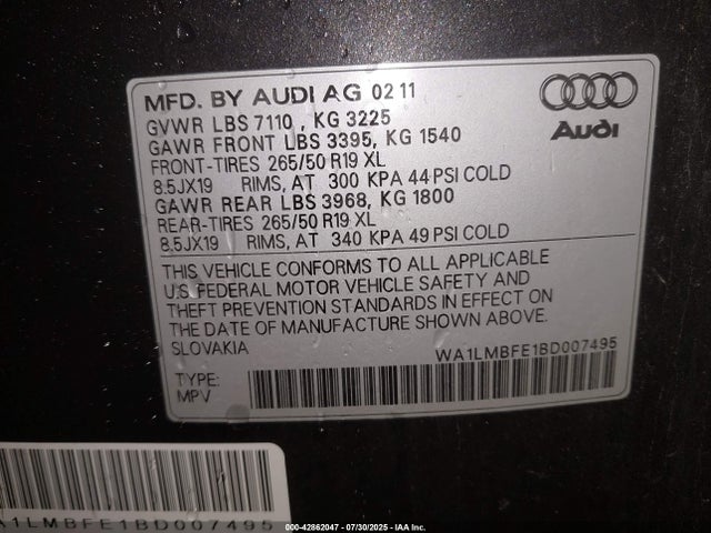 2011 AUDI Q7 WA1LMBFE1BD007495 Photo 8