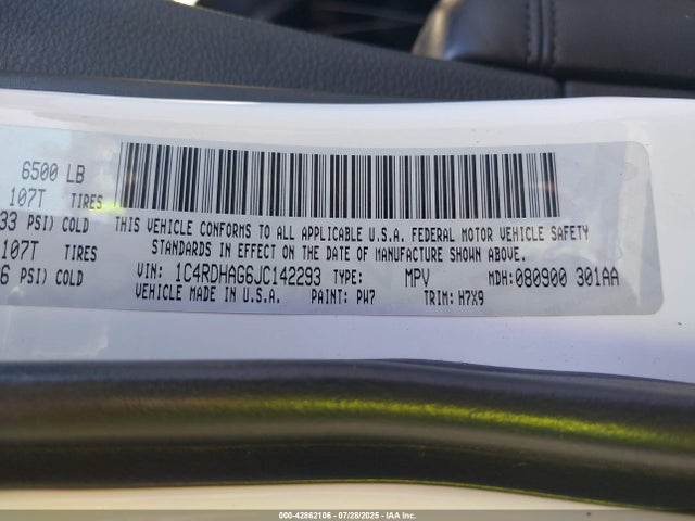 1C4RDHAG6JC142293 Dodge Durango