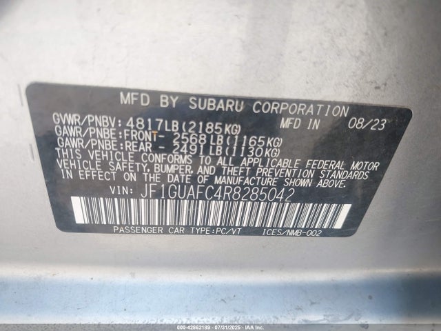 JF1GUAFC4R8285042 Subaru na