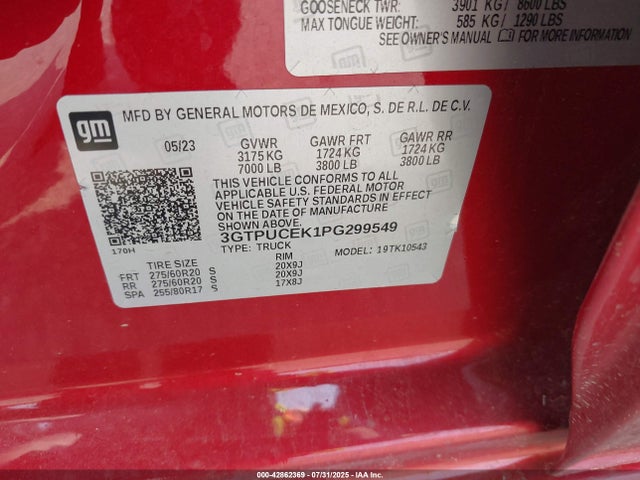 GMC l3b 2023 3GTPUCEK1PG299549 Image 9