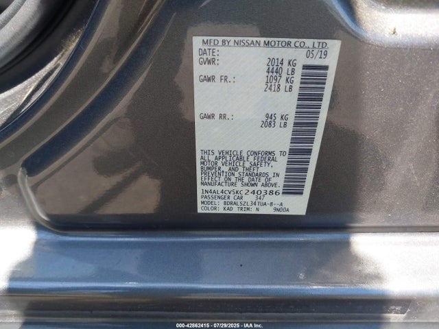 1N4AL4CV5KC240386 Nissan 2019