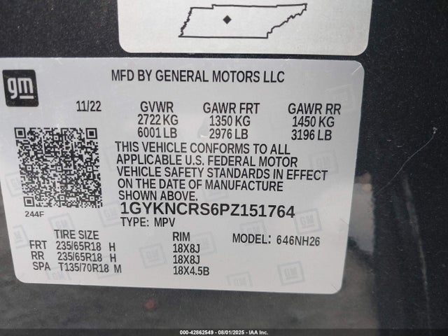 2023 CADILLAC XT5 1GYKNCRS6PZ151764 Photo 8