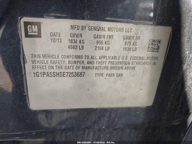 1G1PA5SH5E7253687 Chevrolet luw