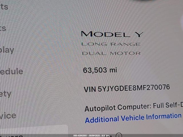 5YJYGDEE8MF270076 Tesla Model Y