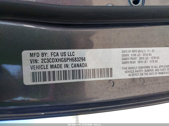 Dodge 2023 2023 2C3CDXHG6PH683294 Image 9