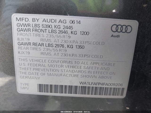 2015 AUDI Q5 WA1LFAFP4FA009206 Photo 8