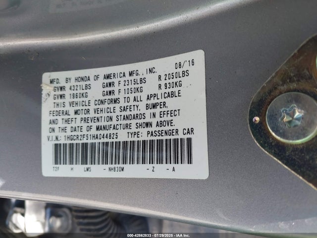 1HGCR2F51HA044825 Honda k24w1