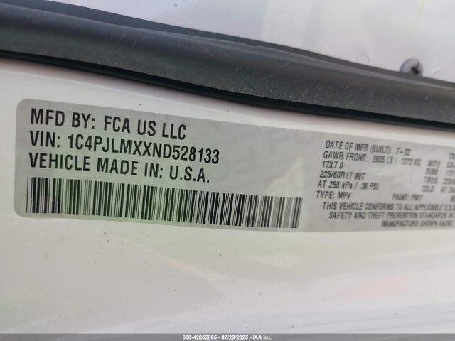 1C4PJLMXXND528133 Jeep 2022
