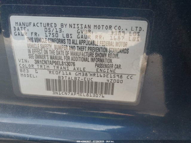 Nissan 2014 2014 3N1CN7AP9EL813076 Image 9
