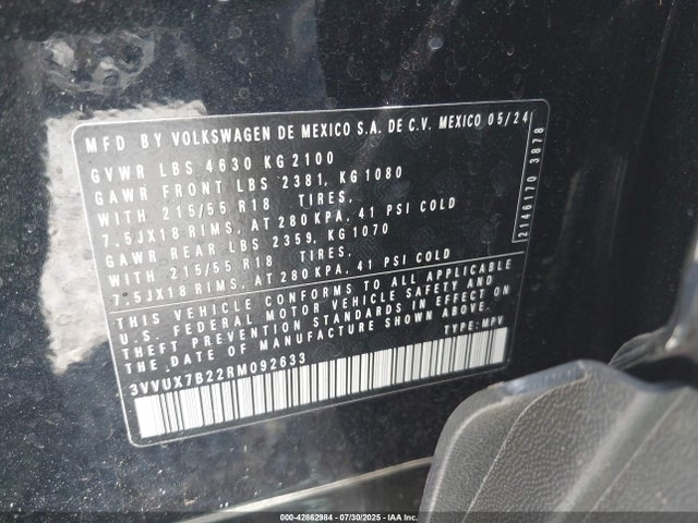 3VVUX7B22RM092633 Volkswagen tsi