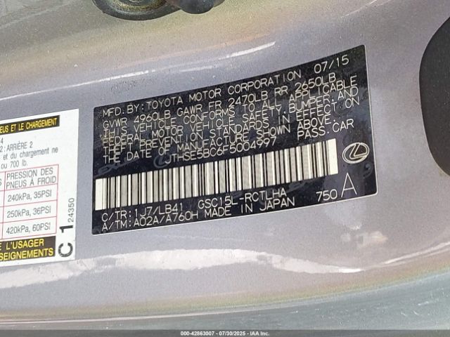 2015 LEXUS RC 350 JTHSE5BC6F5004997 Photo 8