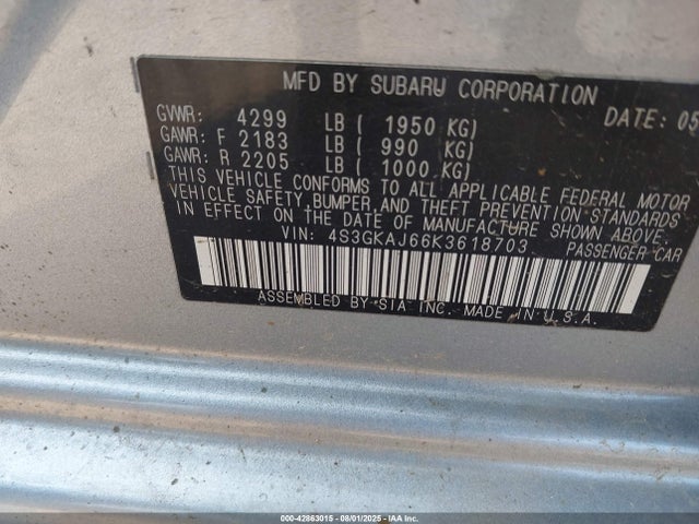 4S3GKAJ66K3618703 Subaru Impreza