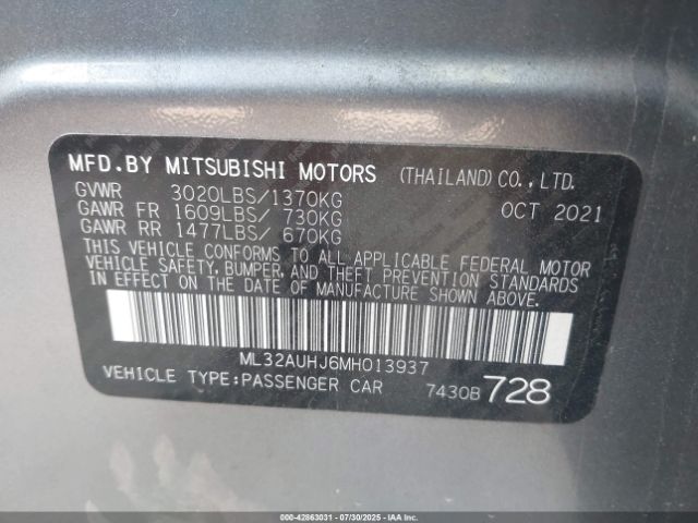 2021 MITSUBISHI MIRAGE ML32AUHJ6MH013937 Photo 8