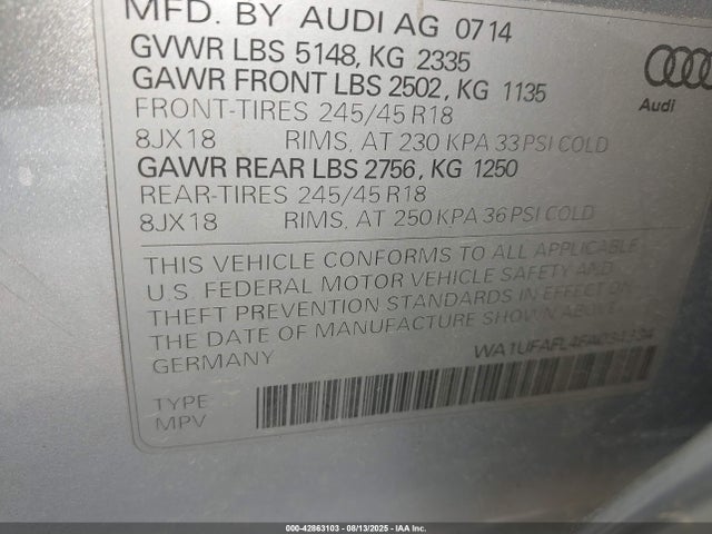 2015 AUDI ALLROAD WA1UFAFL4FA034334 Photo 8