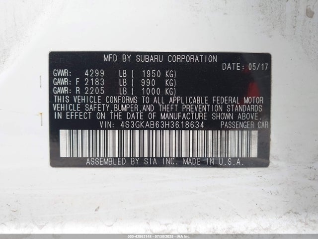 4S3GKAB63H3618634 Subaru na