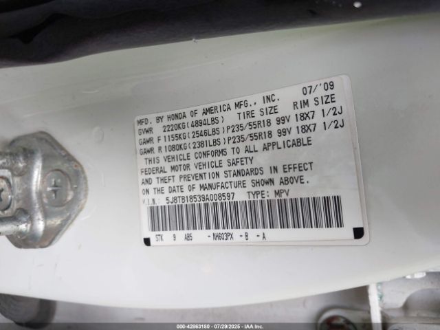 2009 ACURA RDX 5J8TB18539A008597 Photo 8