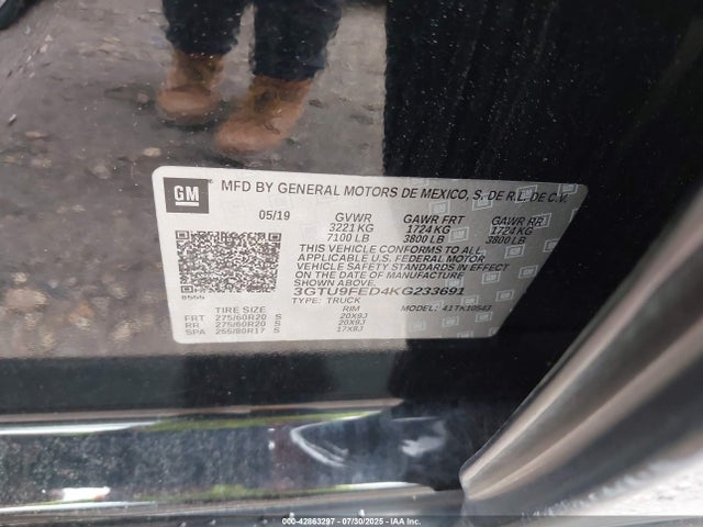 3GTU9FED4KG233691 GMC l84 - di, dfm, alum, gen 5, var 2
