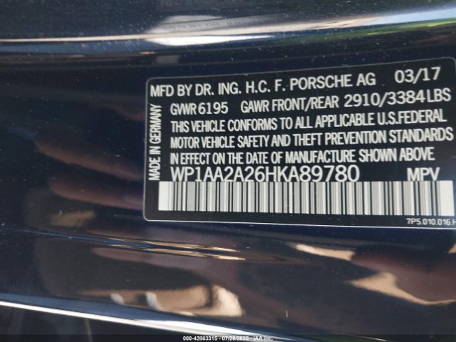 2017 PORSCHE CAYENNE WP1AA2A26HKA89780 Photo 8