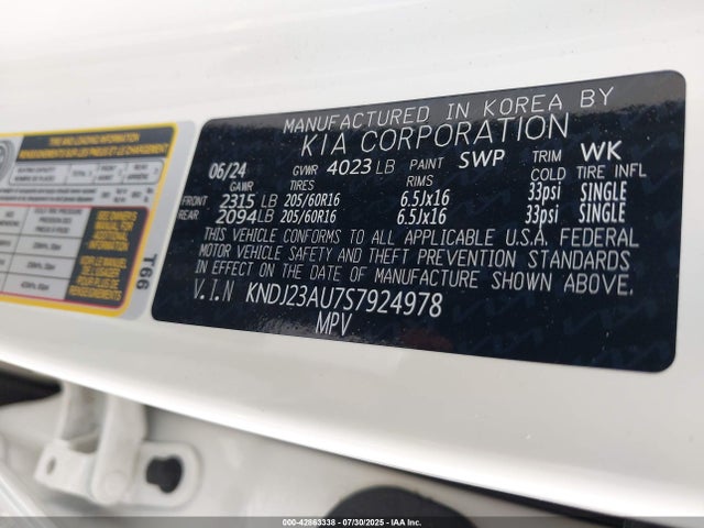 KNDJ23AU7S7924978 KIA 2025