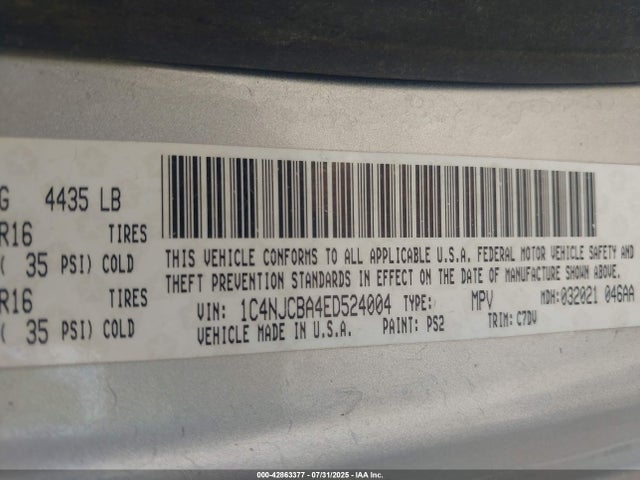 Jeep Compass 2014 1C4NJCBA4ED524004 Image 9