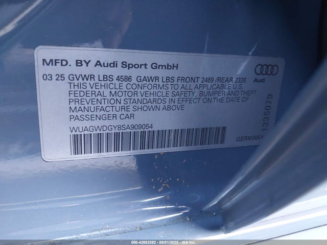 WUAGWDGY8SA909054 Audi 2.5 tfsi