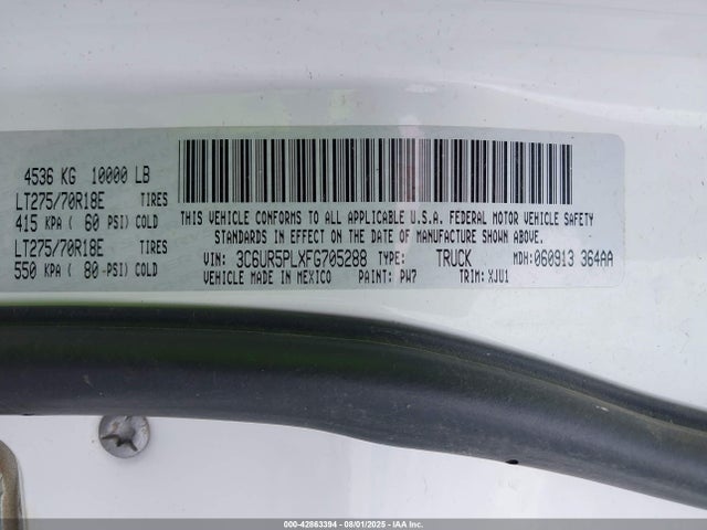 RAM 2500 2015 3C6UR5PLXFG705288 Image 9