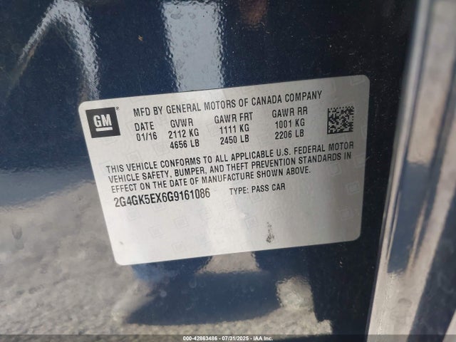 Buick ltg - sidi, alum, vvt, e85 max 2016 2G4GK5EX6G9161086 Image 9