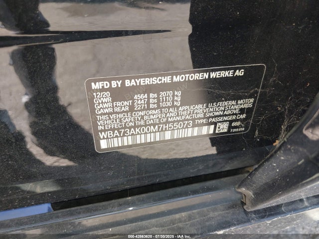 BMW 228I 2021 WBA73AK00M7H55073 Image 9