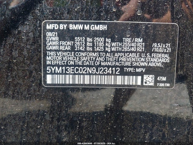BMW 2022 2022 5YM13EC02N9J23412 Image 9