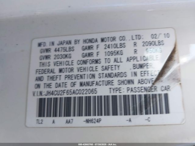 2010 ACURA TSX JH4CU2F65AC022065 Photo 8