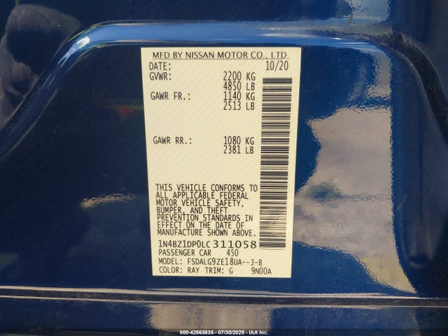 Nissan 2020 2020 1N4BZ1DP0LC311058 Image 9