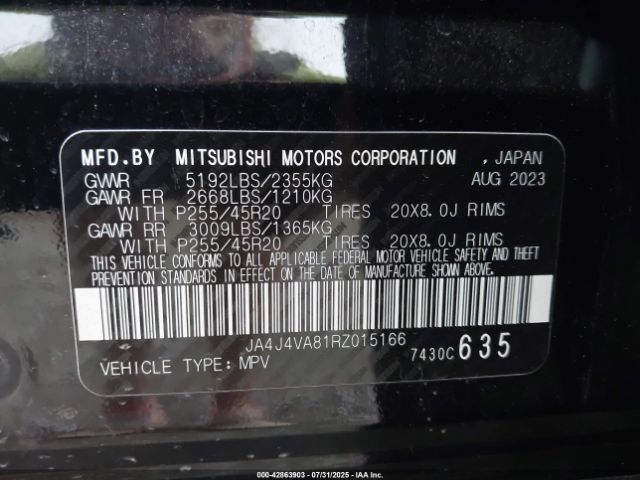 2024 MITSUBISHI OUTLANDER JA4J4VA81RZ015166 Photo 8