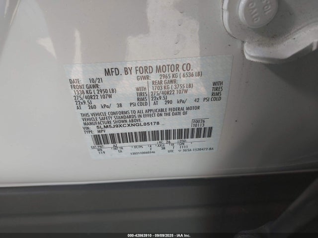 5LM5J9XCXNGL05178 Lincoln gtdi