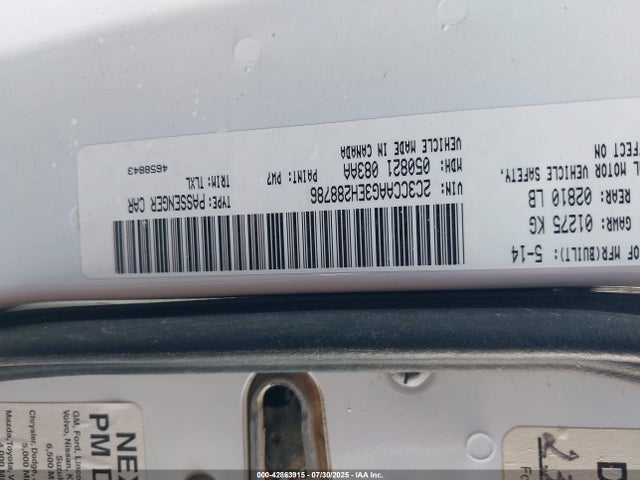 2C3CCAAG3EH288786 Chrysler 2014